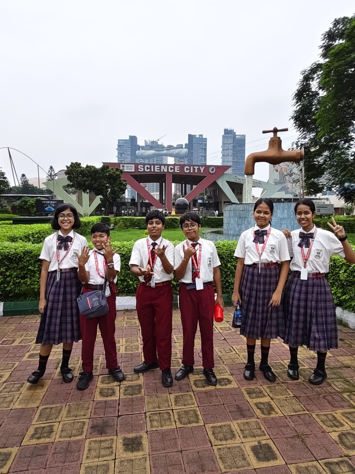IGPS students at the Science City entrance in Kolkata